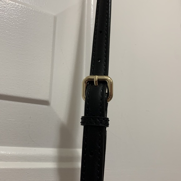 Kate Spade Black and White Striped Crossbody Bag with Gold Charm - Picture 6 of 10